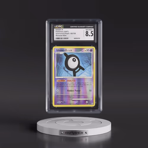 2007 Diamond & Pearl #65/130 Unown A - Reverse Holo (CGC 8.5 NM-MT+)