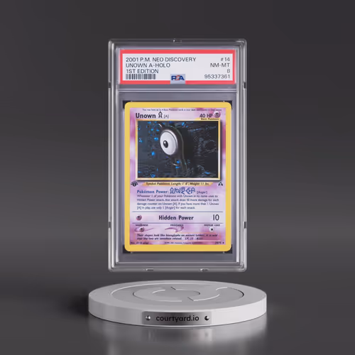 2001 Pokémon Neo Discovery #14 Unown A - 1st Edition Holo (PSA 8 NM-MT)