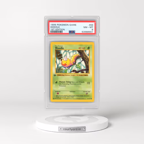 1999 Pokémon Game #69 Weedle - 1st Edition (PSA 8 NM-MT)