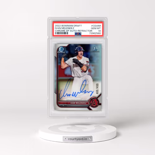 2022 Bowman Draft Chrome Draft Pick Autographs #CDAIM Ivan Melendez - Refractor (PSA 10 GEM MINT)