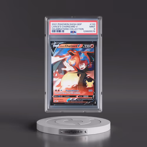 2021 Pokémon Swsh Black Star Promo #133 Lance's Charizard V - Holo Celebrations Collection (PSA 9 MI