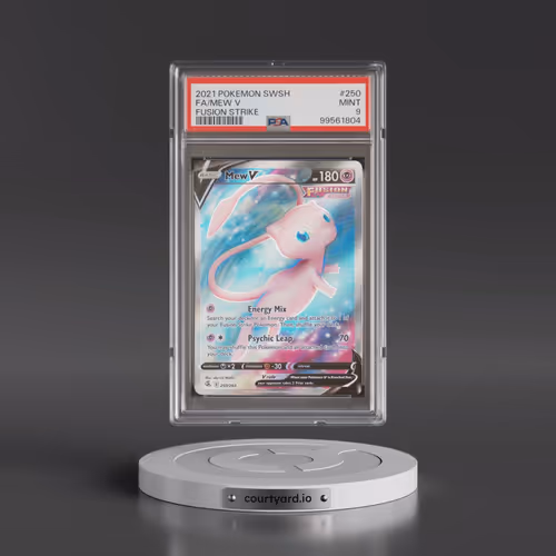 2021 Pokémon Sword & Shield Fusion Strike #250 Mew V - Holo Full Art (PSA 9 MINT)