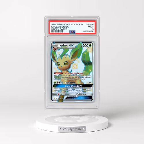 2019 Pokémon Sun & Moon Hidden Fates #SV46 Leafeon GX - Holo Full Art (PSA 9 MINT)