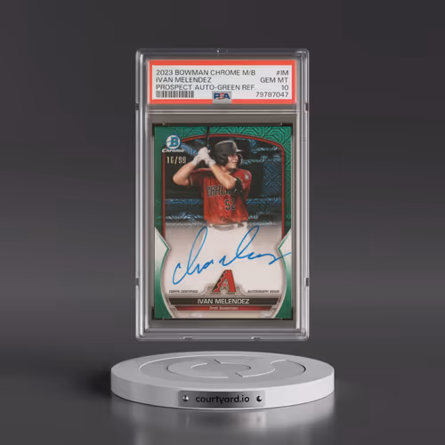 2023 Bowman Mega Box Chrome Prospect Autographs #IM Ivan Melendez - Green Refractor (PSA 10 GEM MINT