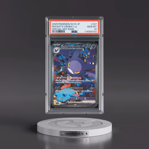 2025 Pokémon SV10-Glory of Team Rocket #127 Team Rocket's Crobat EX - Holo Special Art Rare (PSA 10