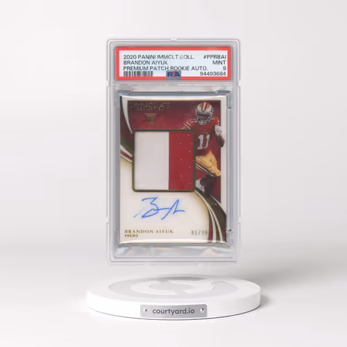 2020 Panini Immaculate Collection Premium Patch Rookie Autographs #PPRBAI Brandon Aiyuk (PSA 9 MINT)