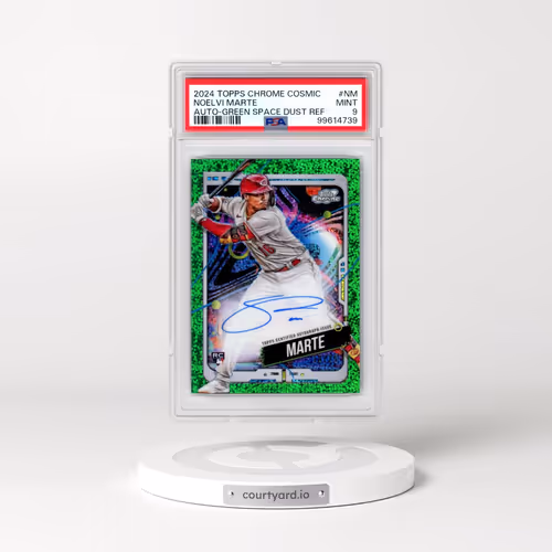 2024 Topps Chrome Cosmic Cosmic Chrome Autographs #NM Noelvi Marte - Green Space Dust Refractor (PSA