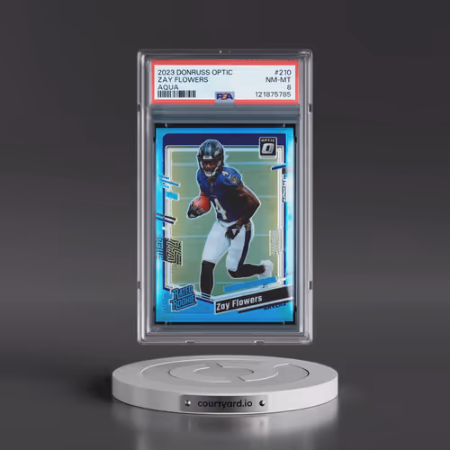 2023 Panini Donruss Optic #210 Zay Flowers - Aqua (PSA 8 NM-MT)