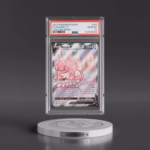 2021 Pokémon Sword & Shield Chilling Reign #183 Blissey V - Holo Full Art (PSA 10 GEM MINT)