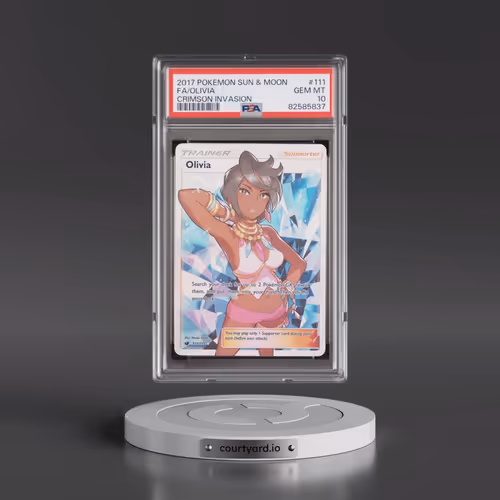 2017 Pokémon Sun & Moon Crimson Invasion #111 Olivia - Full Art (PSA 10 GEM MINT)