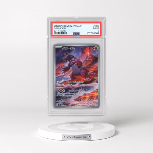 2023 Pokémon Sv3a-Raging Surf #069 Groudon - Art Rare (PSA 9 MINT)