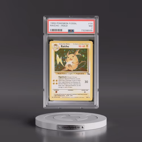1999 Pokémon Fossil #14 Raichu - Holo (PSA 7 NM)