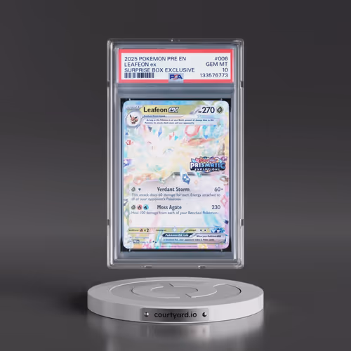 2025 Pokémon Pre EN-Prismatic Evolutions #006 Leafeon EX - Holo Surprise Box Exclusive (PSA 10 GEM M