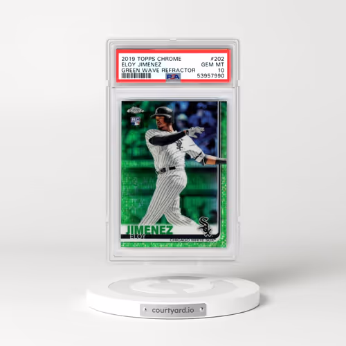 2019 Topps Chrome #202 Eloy Jimenez - Green Wave Refractor (PSA 10 GEM MINT)