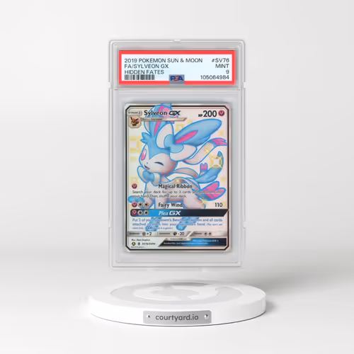 2019 Pokémon Sun & Moon Hidden Fates #SV76 Sylveon GX - Holo Full Art (PSA 9 MINT)