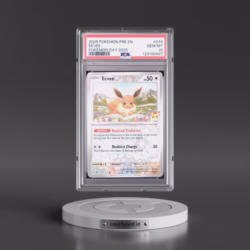 2025 Pokémon Pre EN-Prismatic Evolutions #074 Eevee - Pokemon Day 2025 (PSA 10 GEM MINT)