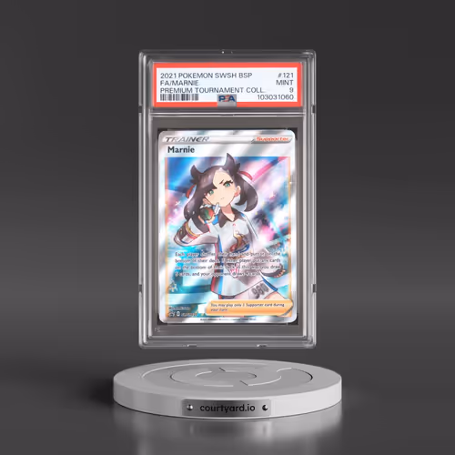 2021 Pokémon Swsh Black Star Promo #121 Marnie - Full Art Marnie Premium Tournament Collection (PSA 9 MINT)