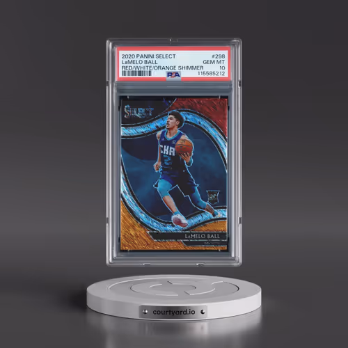 2020 Panini Select #298 LaMelo Ball - Red/White/Orange Shimmer (PSA 10 GEM MINT)