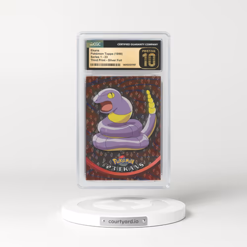 1999 Topps Series 1 #23 Ekans - Third Print (Black Logo) Silver Foil (Flames and Teardrops) (CGC 10 PRISTINE)