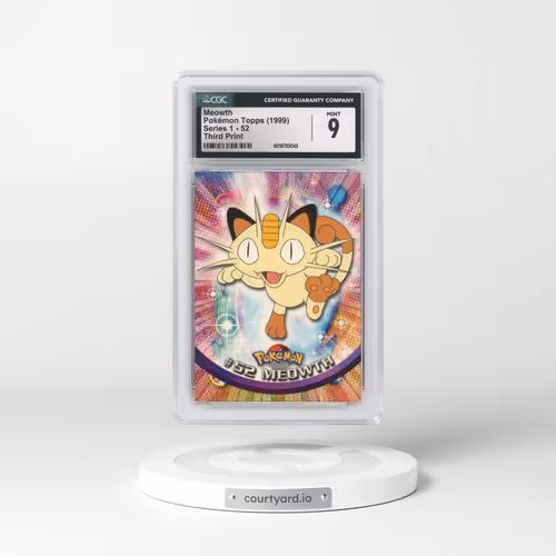 1999 Series 1 (Oval Nintendo Seal) #52 Meowth - Third Print (Green Logo) (CGC 9 MINT)