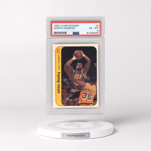 1986 Fleer Sticker #3 Adrian Dantley (PSA 6 EX-MT)