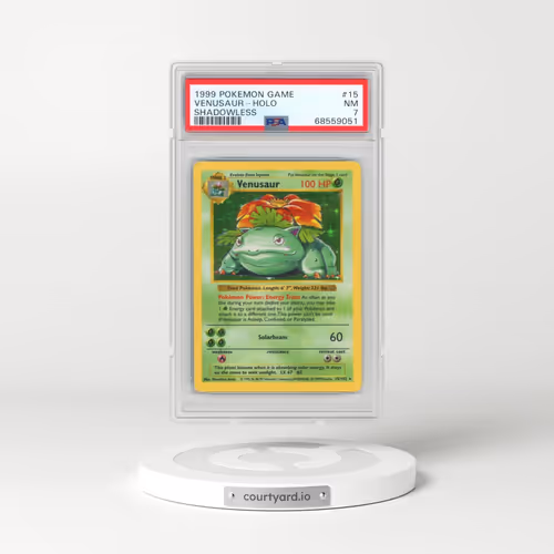1999 Pokémon Game #15 Venusaur - Holo Shadowless (PSA 7 NM)