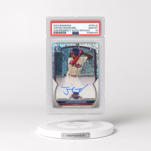 2023 Bowman Chrome Prospect Autographs #CPAJC Justin Crawford - Speckle Refractor (PSA 10 GEM MINT)