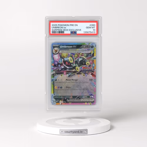 2025 Pokémon Pre EN-Prismatic Evolutions #060 Umbreon EX - Holo Surprise Box Exclusive (PSA 10 GEM M
