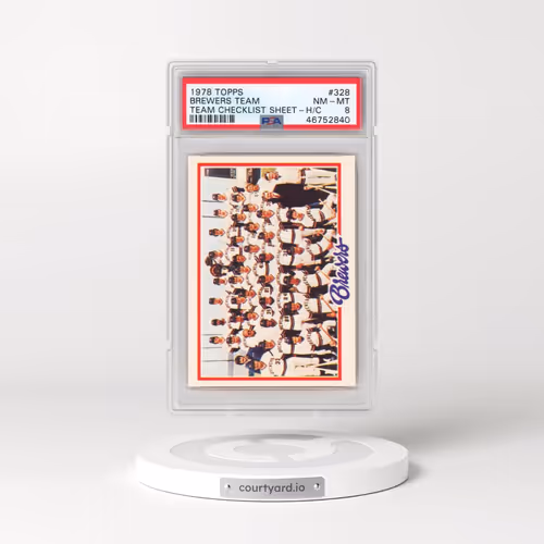 1978 Topps Team Checklist Sheet-Hand-Cut #328 Brewers Team (PSA 8 NM-MT)