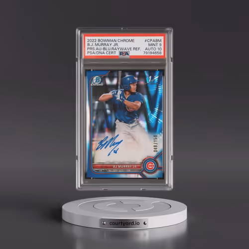 2022 Bowman Chrome Prospect Autographs #CPABM BJ Murray Jr. - Blue Raywave Refractor (PSA 9 MINT)