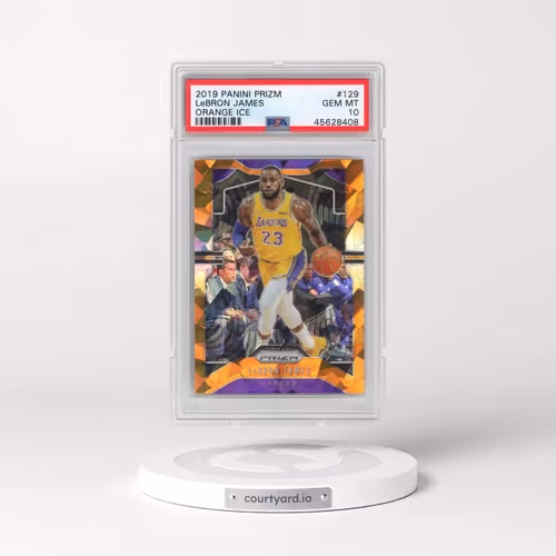 2019 Panini Prizm #129 LeBron James - Orange Ice (PSA 10 GEM MINT)
