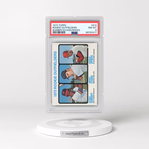 1973 Topps #614 Rookie Outfielders - Bumbry/Evans/Spikes (PSA 8 NM-MT)