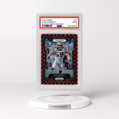 2023 Panini Prizm #43 Luke Kuechly - Black & Red Checker (PSA 9 MINT)