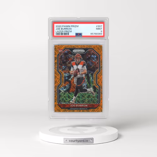 2020 Panini Prizm #307 Joe Burrow - Lazer Prizm (PSA 9 MINT)