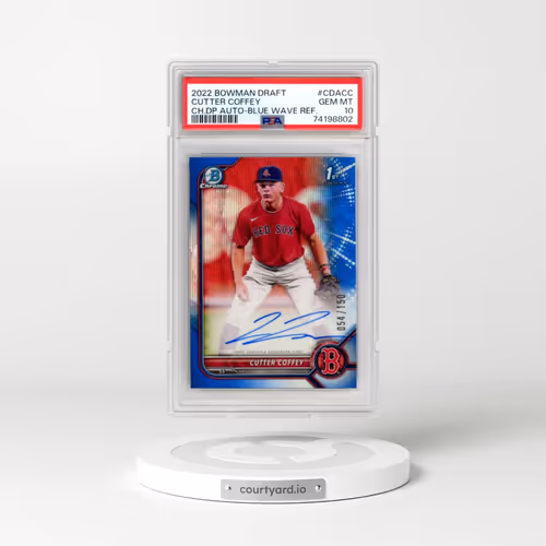 2022 Bowman Draft Chrome Draft Pick Autographs #CDACC Cutter Coffey - Blue Wave Refractor (PSA 10 GEM MINT)