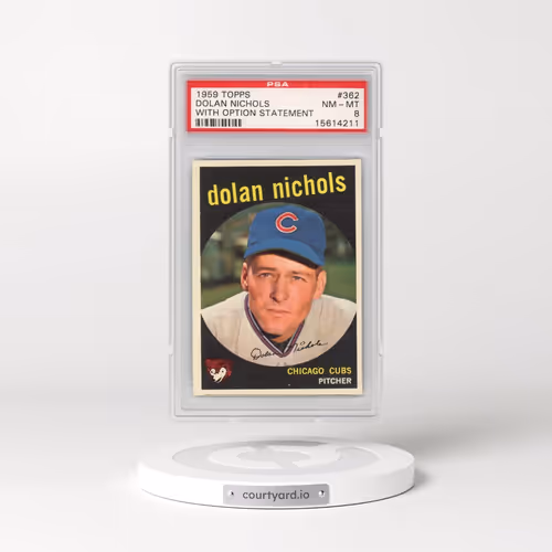 1959 Topps #362 Dolan Nichols - With Option Statement (PSA 8 NM-MT)