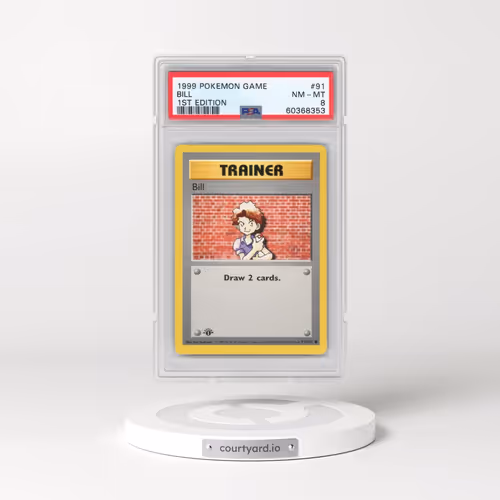 1999 Pokémon Game #91 Bill - 1st Edition (PSA 8 NM-MT)