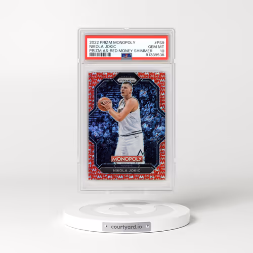 2022 Panini Prizm Monopoly Prizm All-Stars #PS9 Nikola Jokic - Red Money Shimmer (PSA 10 GEM MINT)