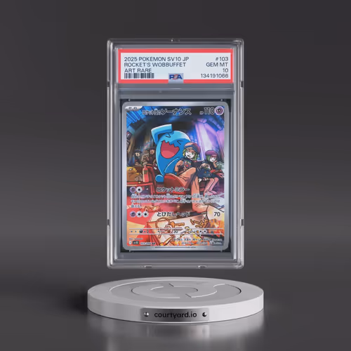 2025 Pokémon SV10-Glory of Team Rocket #103 Team Rocket's Wobbuffet - Art Rare (PSA 10 GEM MINT)