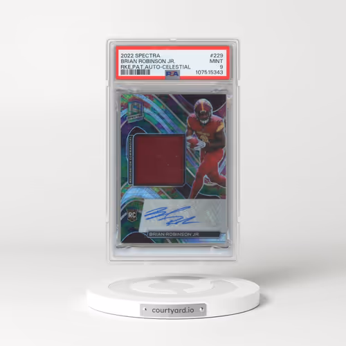 2022 Panini Spectra #229 Brian Robinson Jr. - Rookie Patch Autograph-Celestial (PSA 9 MINT)