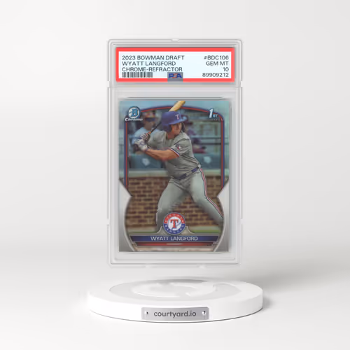 2023 Bowman Draft #BDC106 Wyatt Langford - Chrome-Refractor (PSA 10 GEM MINT)