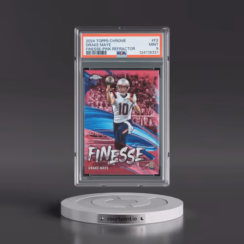 2024 Topps Chrome Finesse #F2 Drake Maye - Pink Refractor (PSA 9 MINT)