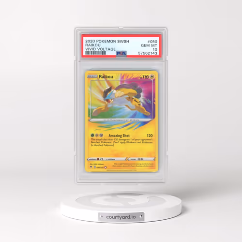 2020 Pokémon Sword & Shield Vivid Voltage #050 Raikou (PSA 10 GEM MINT)