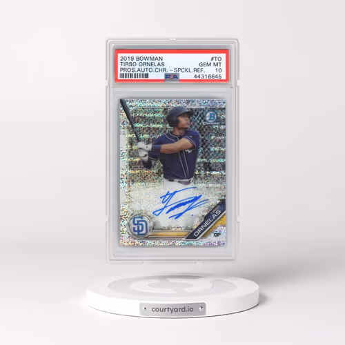 2019 Bowman Prospect Autographs Chrome #TO Tirso Ornelas - Speckle Refractor (PSA 10 GEM MINT)