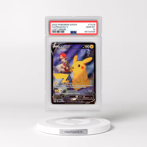 2022 Pokémon Sword & Shield Lost Origin #TG16 Pikachu V - Holo Full Art (PSA 10 GEM MINT)