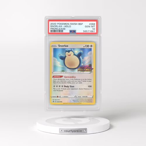 2020 Pokémon Swsh Black Star Promo #068 Snorlax - Holo Prerelease (PSA 10 GEM MINT)