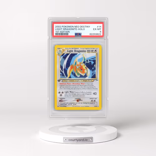 2002 Pokémon Neo Destiny #14 Light Dragonite - 1st Edition Holo (PSA 6 EX-MT)
