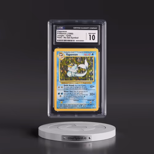 1999 Jungle #12/64 Vaporeon - No Set Symbol Holo (CGC 10 GEM MINT)