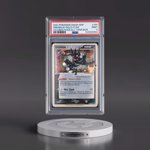 2021 Pokémon Swsh Black Star Promo #144 Greninja-Gold Star - Celebrations Elite Trainer Box (PSA 9 M