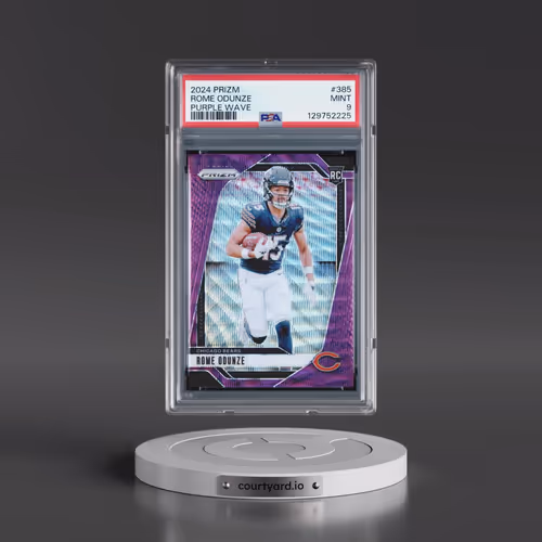 2024 Panini Prizm #385 Rome Odunze - Purple Wave (PSA 9 MINT)